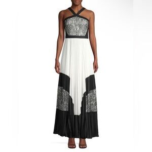 BCBG Lace Pleated Gown 

Black and white with halter top

NWT

Size 4